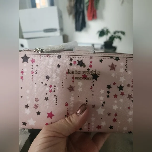 Kate Spade Photo Wristlet Wallet twinkle printed pink multi k4727